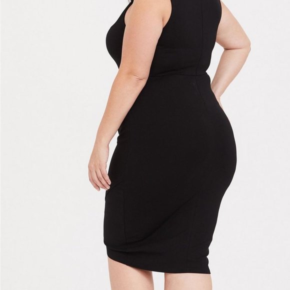 Torrid Size 2 - Mini Studio Luxe Ponte Bodycon Dress - Black - Picture 2 of 3